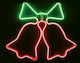 Aca Illuminated Christmas Plastic Figure Bell Red Bell Red Length 62cm Double Bells