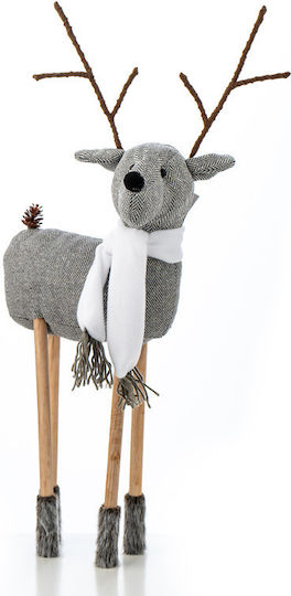 Aca Christmas Fabric Figure Deer Gray Height 45cm