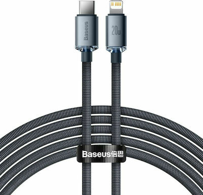 Baseus Crystal Shine Geflochten USB-C zu Lightning Kabel 20W Schwarz 2m (CAJY000301)