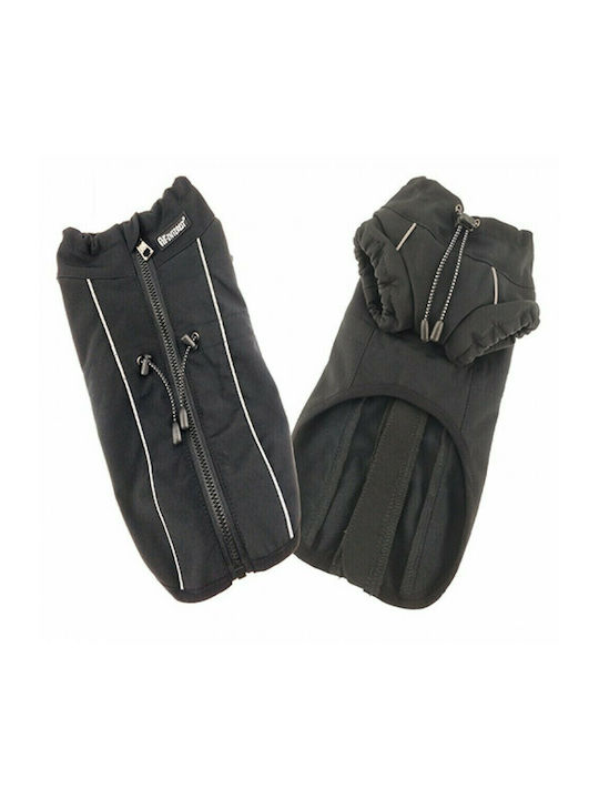 Pet Interest Active Outdoor Vest Μπουφάν Σκύλου Fleece / Αδιάβροχο Μαύρο με Μήκος Ράχης 26 εκ.