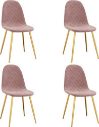 Καρέκλες Τραπεζαρίας Ροζ 4τμχ