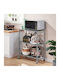 Ραφιέρα Metallisch mit 3 Regalen Gray 71.5x34x87cm
