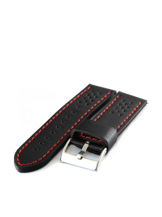 Diloy Straps Lederriemen Schwarz 22mm