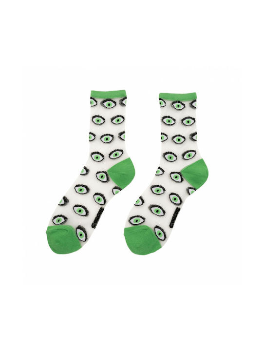 Fun κάλτσες πολυεστερικές Coucou Suzette Sheer Eyes Green EU:35-40