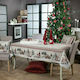 Teoran Courshevel Christmas Tablecloth Fabric Beige L180xW140cm 1pcs