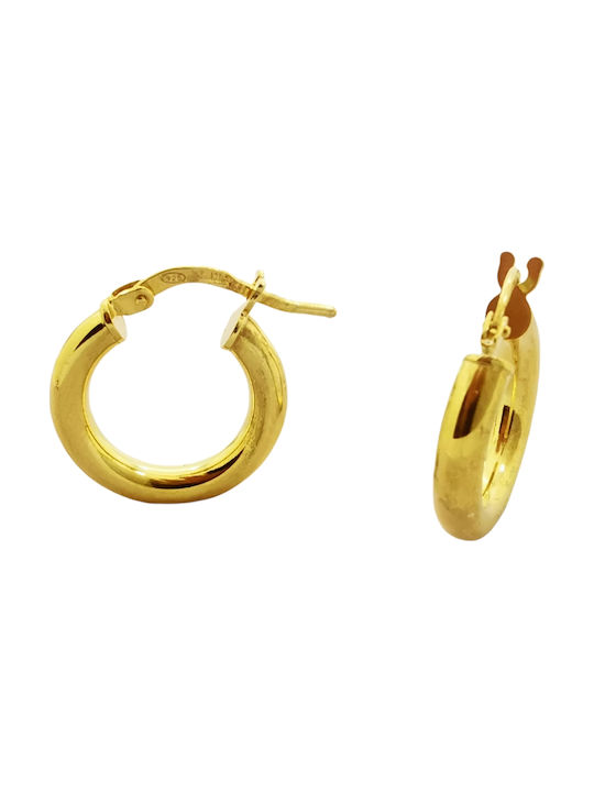 Earrings silver hoops 925 gold plated