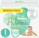 Pampers Harmonie Πάνες με Αυτοκόλλητο No. 1 για 2-5kg 102τμχ