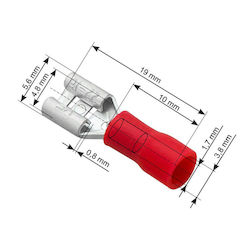 Blow DM-43-041 Terminale Electrice Deconectare Rapidă Cu Izolație Roșii 100 Bucăți