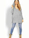 PeeKaBoo 30055 Women's Tunic Dress Long Sleeve with Hood Gray 114560