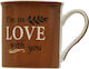 Ankor Love Becher aus Porzellan Braun 325ml