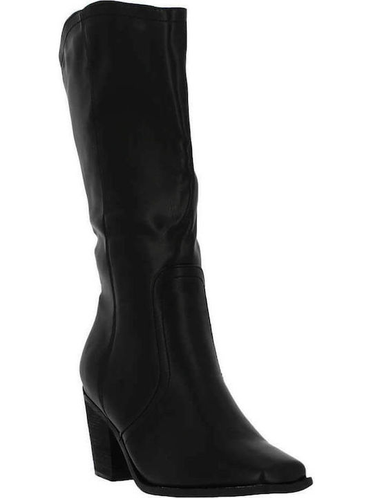 IQ Shoes 106.2A-1443 Γυναικείες Μπότες με Μεσαίο Τακούνι Μαύρες