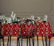 Mc Decor Christmas Tablecloth Fabric Red L180xW140cm.