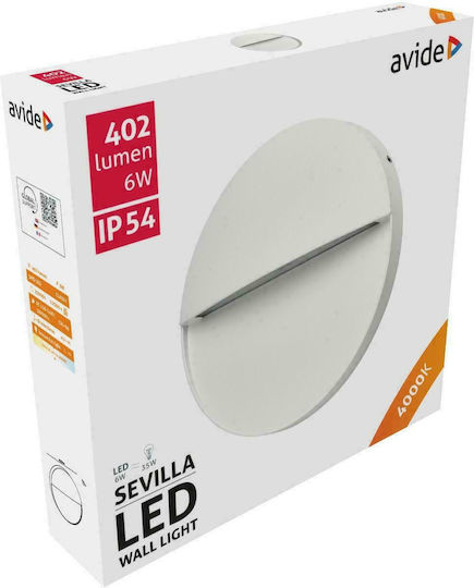 Avide AOLS6WLED-SEV Wall-Mounted Outdoor Ceiling Light LED IP54 6W with Natural White Light 35x19.5x35εκ.