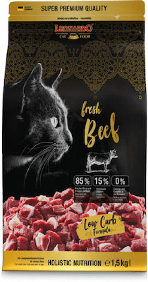 Leonardo Fresh Beef Low Carb Dry Food for Adult Cats with Beef 1.5kg