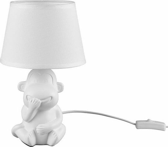 Trio Lighting Abu Κεραμικό Πορτατίφ για Ντουί E14 με Λευκό Καπέλο και Βάση