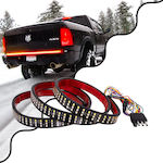 GloboStar Kfz-Ersatzteil Flexibles 150cm Auto DRL Signalband 6 Beleuchtungsprogramme LED SMD 2835 80W DC 12V Wasserdicht IP68 Orange - Rot - Kaltweiß 6000K Car Backlit LED Strip