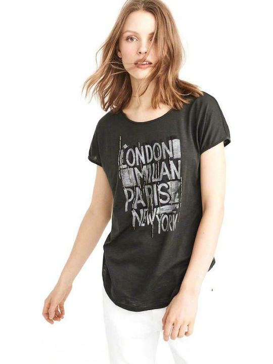 Γυναικείο T-shirt Ριγέ Γκρι