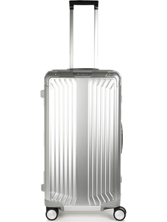 Samsonite Lite-Box Valiză Mare De Călătorie Tough Argintie Cu 4 Roți Înălțime 74 Cm