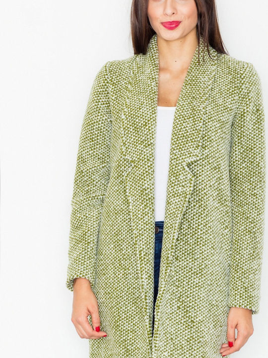 Figl M527 Women's Midi Coat Green 111263