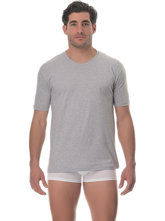 Lido Underwear 480 Men's Undershirt Short-sleeved in Gray Color 480-G
