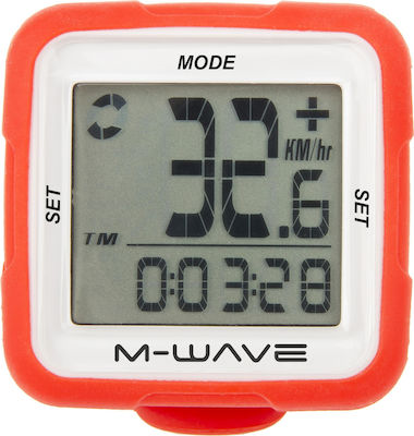 M-Wave XIV Silicone Wireless Turometru Bicicletă Roșu