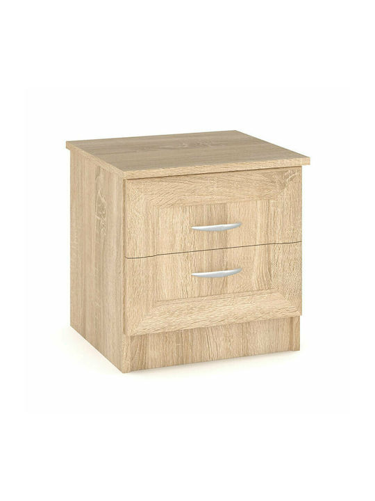 Rebecca Wooden Bedside Table Sonoma 42x39x42cm