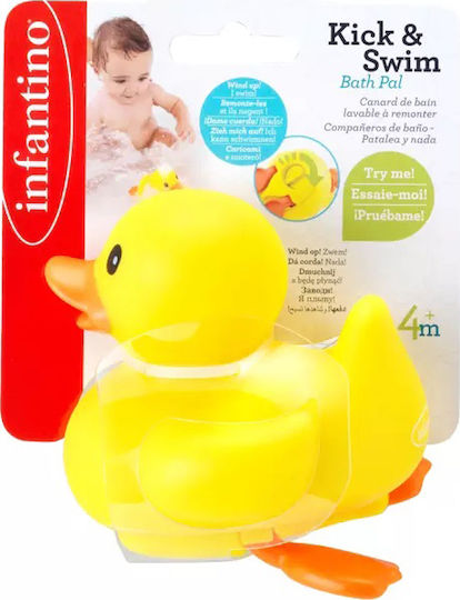 Infantino Kick & Swim Bath Pal Duck Bath Duck for 4++ Months