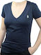 U.S. Polo Assn. Bella Damen T-shirt mit V-Ausschnitt Schwarz