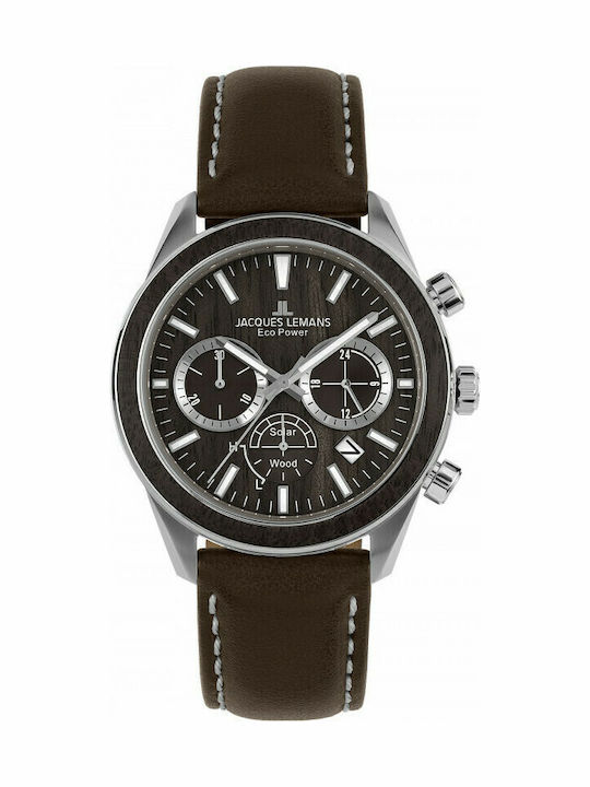 Jacques Lemans Eco Power Watch Solar with Leather Strap