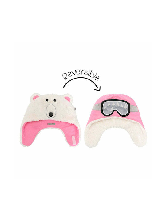 Flapjackkids Bear Aviator Kinder Mütze Beidseitig Stoff Rosa