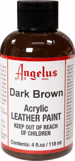 Angelus Acrylic Paint Υγρό Χρώμα Χειροτεχνίας Καφέ για Δέρμα Dark 118ml