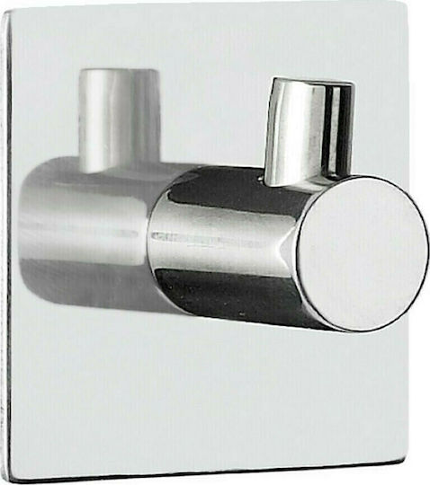 Dimitracas Meti Square Haken Badezimmer Einzeln Aufkleber ​4.5x4.5cm Inox Silber