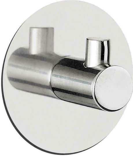Dimitracas Meti Round Άγκιστρο Μπάνιου Μονό με Αυτοκόλλητο 5x5cm Inox Ασημί Dimitracas Meti Round Άγκιστρο Μπάνιου Μονό με Αυτοκόλλητο 5x5cm Inox Ασημί