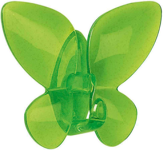 Dimitracas Mariposa Άγκιστρο Μπάνιου Μονό με Αυτοκόλλητο ​8x6.5cm Πράσινο