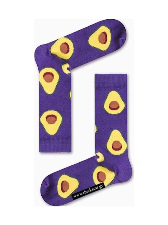 Ekmen Avocado Women's Patterned Socks Purple 6756