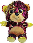 Cute Plush Teddy Bear with shiny purple sequins in intense color changing shade Toys Garden 15x10cm. OEM EL45