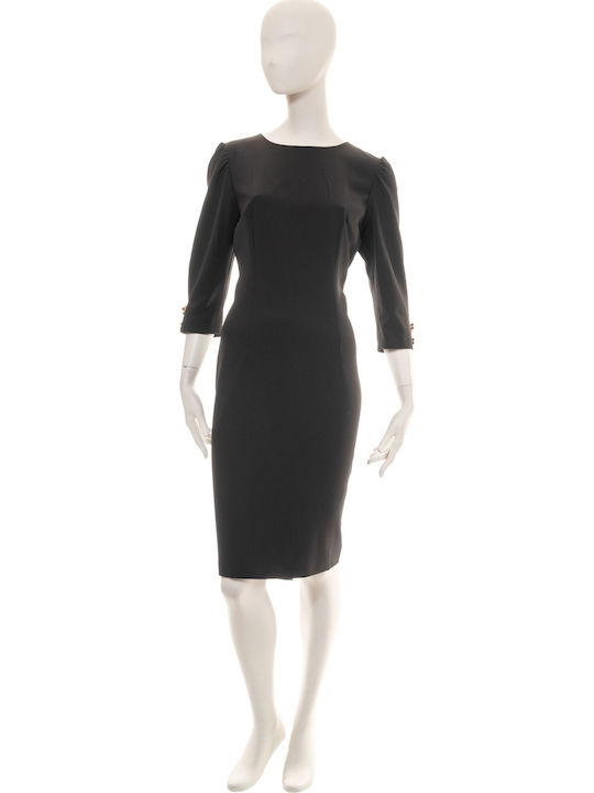 Φόρεμα με σχέδιο στο μανίκι NISSA / Μαύρο