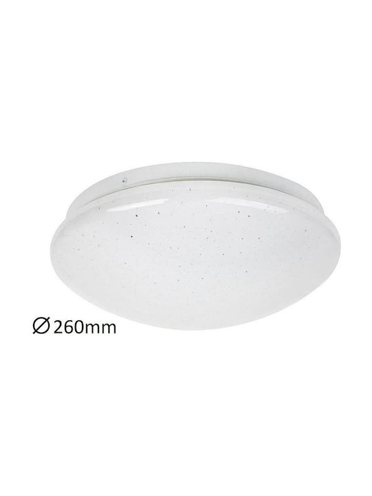 Rabalux Lucas Μοντέρνα Πλαστική Πλαφονιέρα Οροφής με Ενσωματωμένο LED σε Λευκό χρώμα 26cm