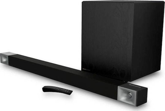 Klipsch Cinema 800 Soundbar 3.1 Bluetooth HDMI und WLAN 800W mit Kabellosem Subwoofer und Fernbedienung Schwarz