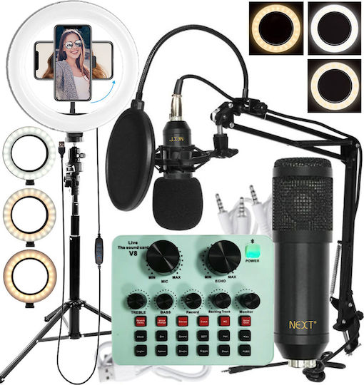 Next Live Streaming & Video Combo Set Set Condenser Microphone XLR Shock Mounted for Vocals