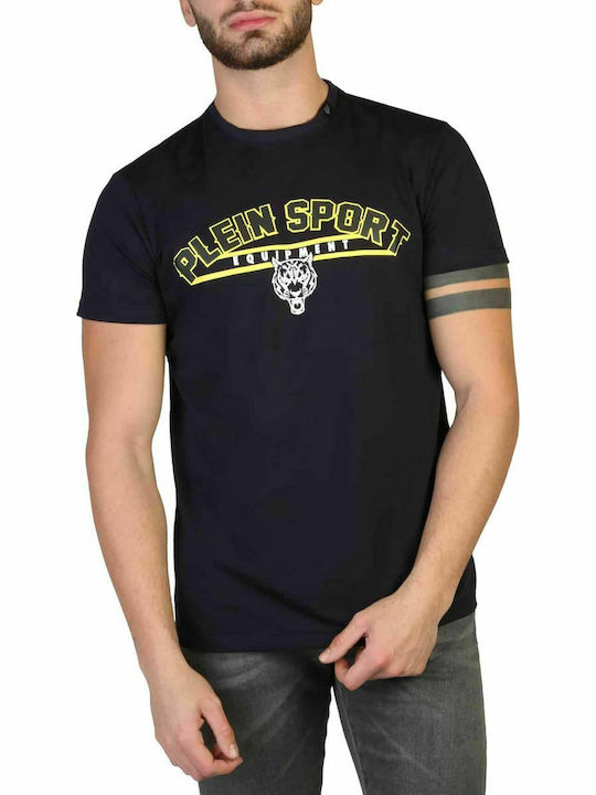 Plein Sport T-shirt Bărbătesc cu Mânecă Scurtă Albastru marin