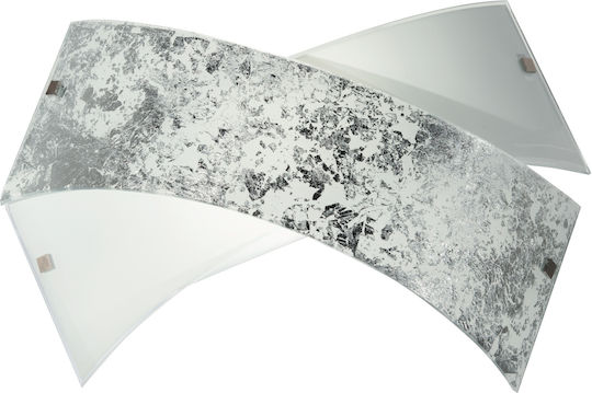 Ondaluce Flake Modern Leuchte Wand mit Fassung E27 Silber 48x35cm