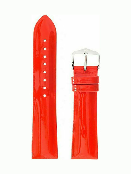 Hirsch Diva Glossy Δερμάτινο Λουράκι Κόκκινο 20mm