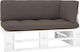 Ecksofa Outdoor from Pallets with Pillows Gray 110x65x55cm