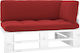 Ecksofa Außenbereich aus Paletten mit Kissen 110x65x55cm