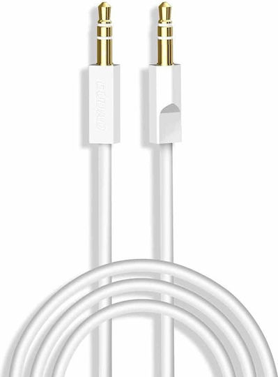 Dudao Кабел За Звук TRRS 3,5 мм Мъжки - 3,5 мм Мъжки Бял 1м Със Златни Жак Конектори L12S