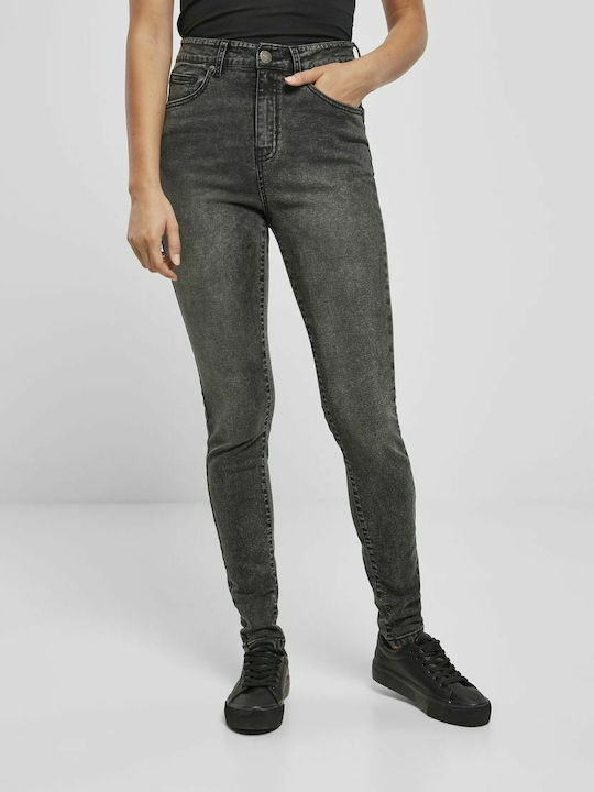 Talie înaltă Blugi de damă cu croială skinny Black Stone Washed