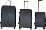 Ormi ESH312 Travel Suitcases Hard Black with 4 Wheels Set 3pcs