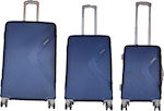 Ormi ESH312 Travel Suitcases Hard Blue Maximum Height 73cm with 4 Wheels Set of 3pcs