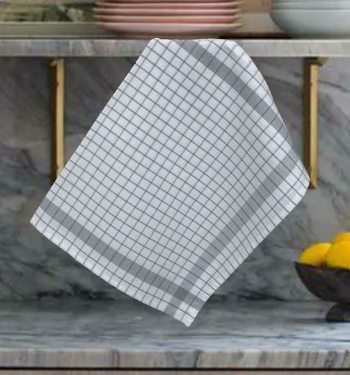 Linea Home Grid Towel from 100% Cotton in Gray Color 50x70cm